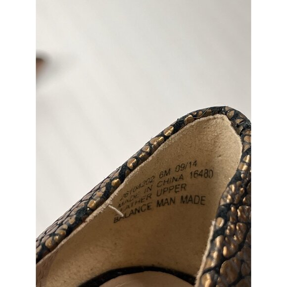 CLARKS Narrative Women's Gold Black Fleck Almond Toe Leather Pumps US 6 - Picture 4 of 6